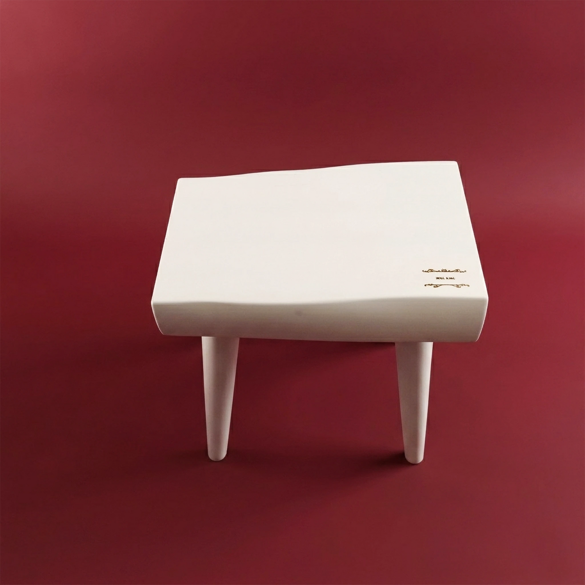 ドール家具 ミニスツール / 天然木、ホワイト色